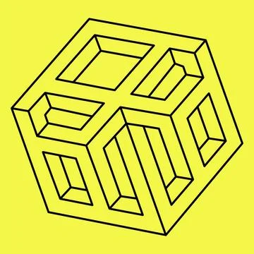 Impossible shape. Optical illusion. Abstract eternal geometric object Stock Illustration