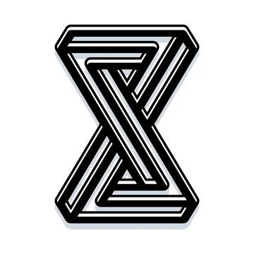 Impossible shape optical illusion abstract geometric design Stock Illustration
