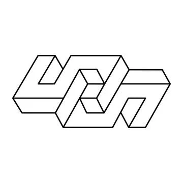 Impossible shape. Optical illusion figure. Vector illustration Stock Illustration