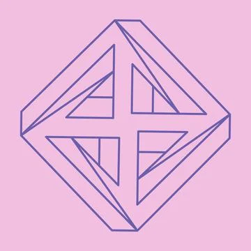 Impossible shape, optical illusion figure, vector. Escher paradox. Optical art Stock Illustration