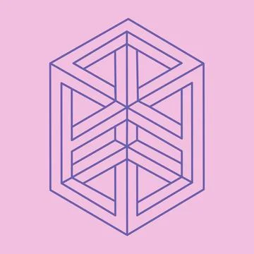 Impossible shape, optical illusion figure, vector pattern. Escher paradox. Illustrazione stock