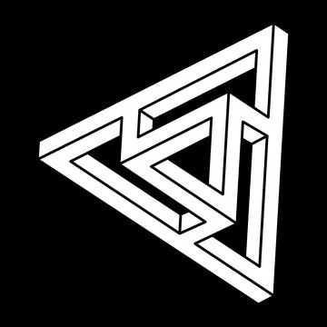 Impossible shape. Optical illusion figure. Abstract eternal geometric object Stock Illustration