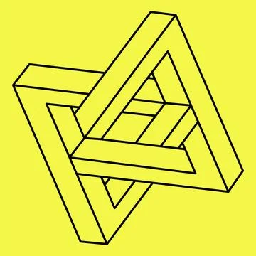 Impossible shape. Optical illusion. Linear infinite figure. Abstract eternal Stock Illustration