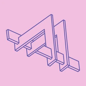 Impossible shape, optical illusion logo, vector. Optical art object. Geometric Illustrazione stock