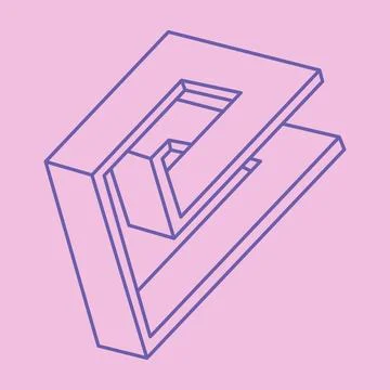 Impossible shape, optical illusion logo, vector. Optical art object. Geometric Stock Illustration