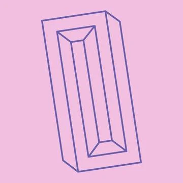 Impossible shape, optical illusion logo, vector. Optical art object. Geometric Stock Illustration