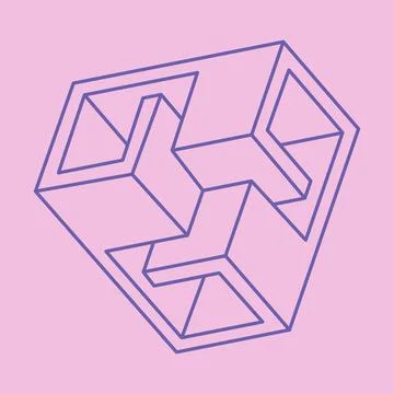 Impossible shape, optical illusion logo, vector. Optical art object. Geometric Stock Illustration