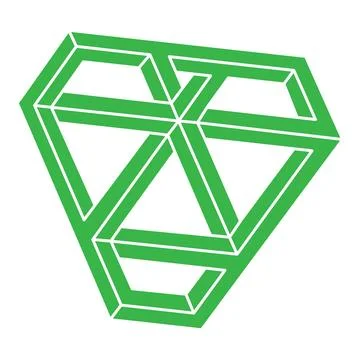 Impossible shape, optical illusion logo, vector. Optical art object. Geometric Stock Illustration