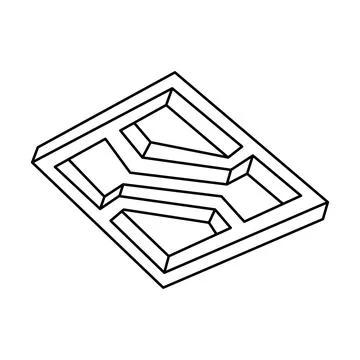 Impossible shape. Optical illusion object. Vector illustration Stock Illustration