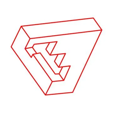 Impossible shape, optical illusion, vector. Optical art objects. Geometric Stock Illustration