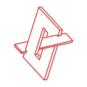 Impossible shape, optical illusion, vector. Logo. Optical art objects. Geometric 스톡 일러스트