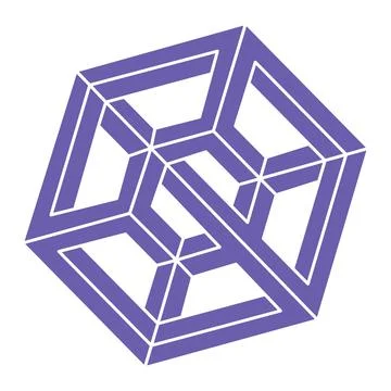 Impossible shape, optical illusion, vector. Optical art object. Geometric figure 库存插图