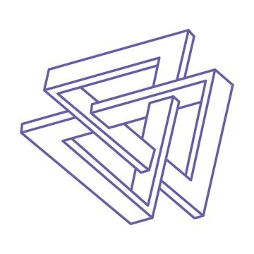 Impossible shape, optical illusion, vector. Optical art objects. Logo. Geometric Stock Illustration