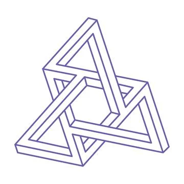 Impossible shape, optical illusion, vector. Optical art object. Geometric Stock Illustration