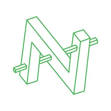 Impossible shape, optical illusion, vector. Optical art object. Logo. Geometric Stock Illustration