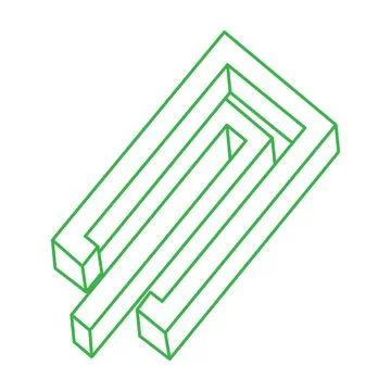 Impossible shape, optical illusion, vector. Optical art object. Logo. Geometric Ilustração Stock