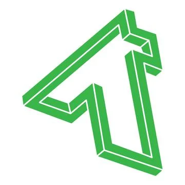 Impossible shape, optical illusion, vector. Optical art object. Logo. Geometric Stock Illustration