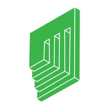 Impossible shape, optical illusion, vector. Optical art object. Logo. Geometric Stock Illustration