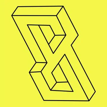 Impossible shape, optical illusion, vector. Optical art. Geometric figure. Stock Illustration