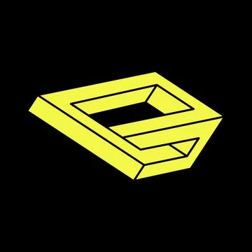 Impossible shape, optical illusion, vector. Optical art object. Geometric figure Stockillustratie