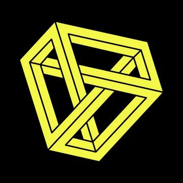 Impossible shape, optical illusion, vector. Optical art objects. Geometric 스톡 일러스트