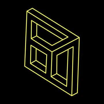 Impossible shape, optical illusion, vector. Optical art object. Geometric figure Stock Illustration