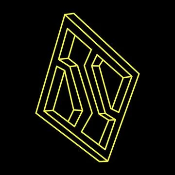 Impossible shape, optical illusion, vector. Optical art object. Geometric figure Stock Illustration