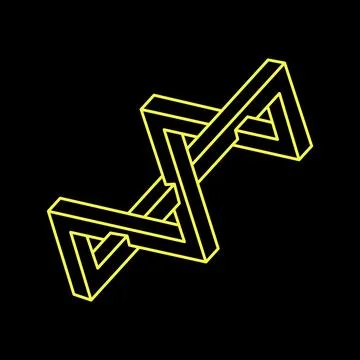 Impossible shape, optical illusion, vector. Optical art object. Geometric figure Stock Illustration