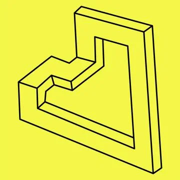 Impossible shape. Sacred geometric figures. Optical illusion. Abstract eternal Stock Illustration