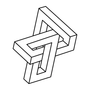 Impossible shape. Sacred geometry figure. Optical illusion. Abstract eternal Stock Illustration