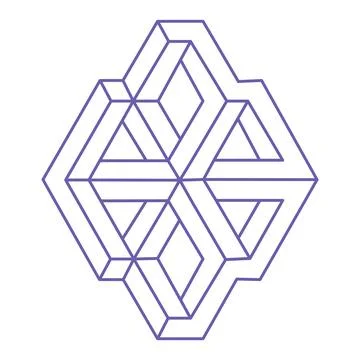 Impossible shape. Sacred geometry figure. Optical illusion. Abstract eternal Ilustración de archivo