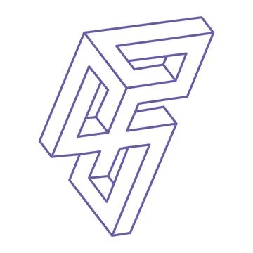 Impossible shape. Sacred geometry figure. Optical illusion. Abstract eternal Illustrazione stock