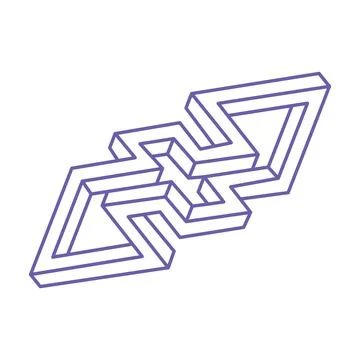 Impossible shape. Sacred geometry figure. Optical illusion. Abstract eternal Stock-Illustration