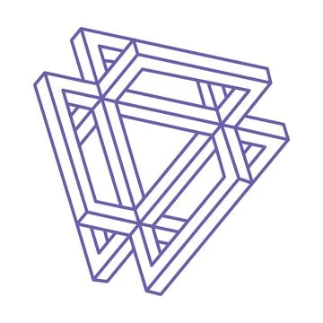 Impossible shape. Sacred geometry figure. Optical illusion. Abstract eternal Stock Illustration