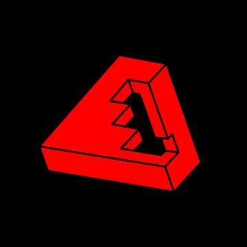 Impossible shape. Sacred geometry figure. Optical illusion. Abstract eternal Stock Illustration