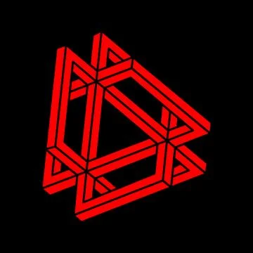 Impossible shape. Sacred geometry figure. Optical illusion. Abstract eternal Stock Illustration