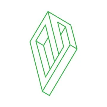 Impossible shape. Sacred geometry figure. Optical illusion. Abstract eternal Stock Illustration