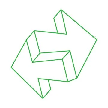 Impossible shape. Sacred geometry figure. Optical illusion. Abstract eternal Stock Illustration