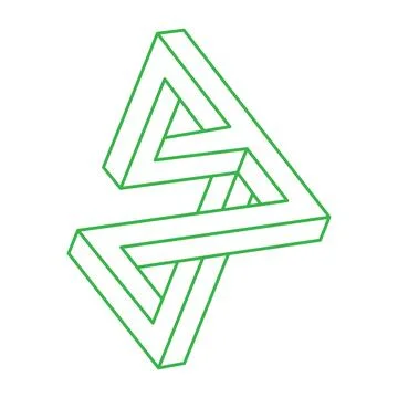 Impossible shape. Sacred geometry figure. Optical illusion. Abstract eternal Stock Illustration