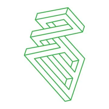 Impossible shape. Sacred geometry figure. Optical illusion logo. Abstract Stock Illustration