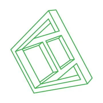 Impossible shape. Sacred geometry figure. Optical illusion. Abstract eternal Stock Illustration