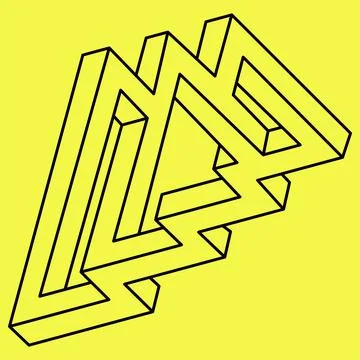 Impossible shape. Sacred geometry figure. Optical illusion object. Stock Illustration