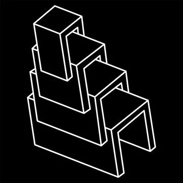 Impossible shape. Sacred geometry figure. Optical illusion. Abstract eternal Stock Illustration