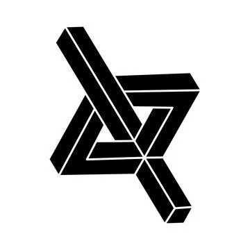 Impossible shape. Sacred geometry figure. Optical illusion. Abstract eternal Stock Illustration