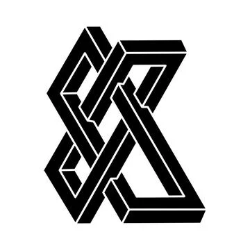 Impossible shape. Sacred geometry figure. Optical illusion. Abstract eternal Stock Illustration
