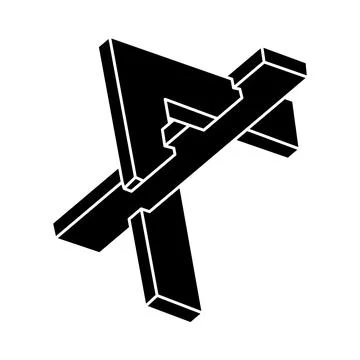 Impossible shape. Sacred geometry figure. Optical illusion. Abstract eternal Stock Illustration