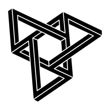 Impossible shape. Sacred geometry figure. Optical illusion. Abstract eternal Stock Illustration