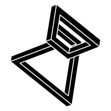 Impossible shape. Sacred geometry figure. Optical illusion. Abstract eternal Stock Illustration