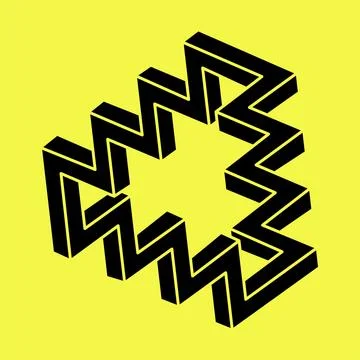 Impossible shape. Sacred geometry figures. Optical illusion. Impossible endless Stock Illustration