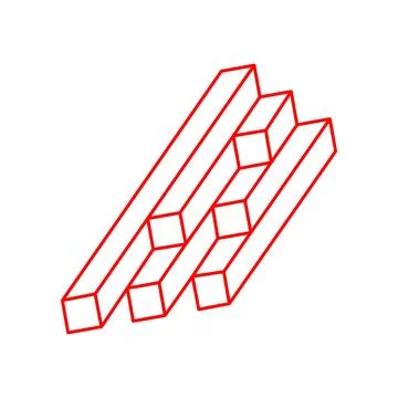 Impossible shape. Sacred geometry figures. Optical illusion. Abstract eternal Stock Illustration